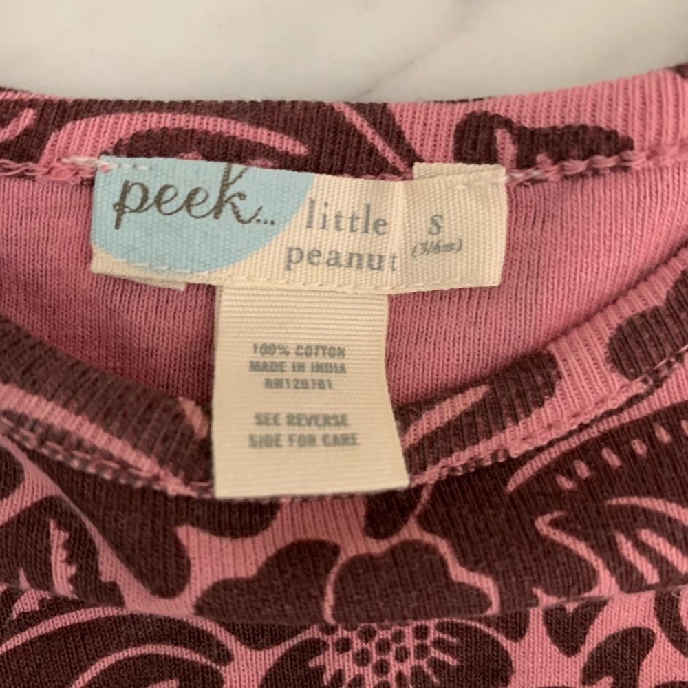 Peek Girls Pink and Brown Damask Bundle, Size 3-6 months Dress, 2 Pants & Hat - Picture 7 of 11